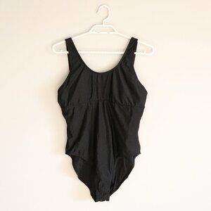 Lole Women's Black Sz 8 One Piece Straps Minimalist Scoop Neck Swim Bathing Suit